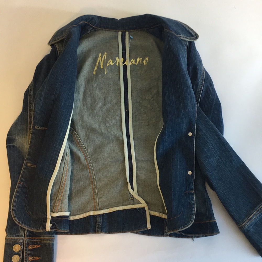 - Marciano jacket denim worn once embellished on the back sz S real